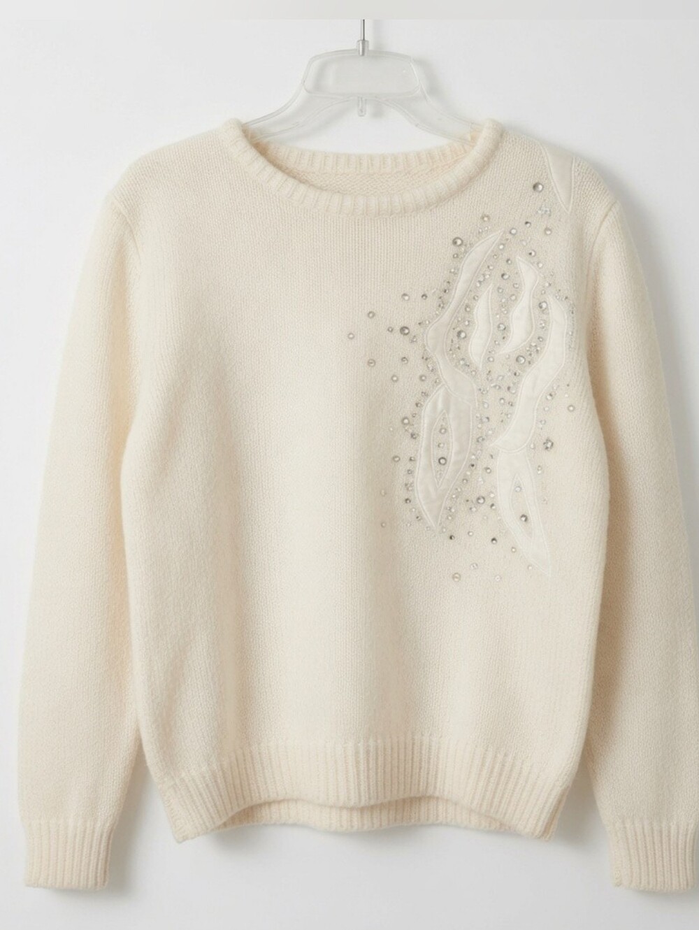 Vintage‎ Croquet Club Embellished Cream Sweater Size M